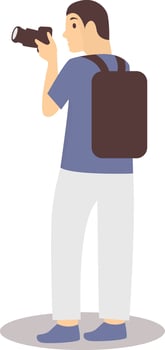 Photographer Profession Character in Flat Cartoon Design vector