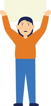 Person Holding Banner vector