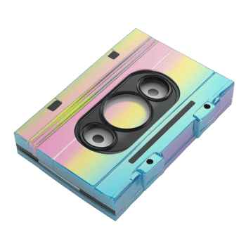 Iridescent Pastel Audio Cassette Tape Render png
