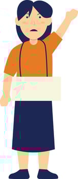 Person Holding Banner in Flat Design vector
