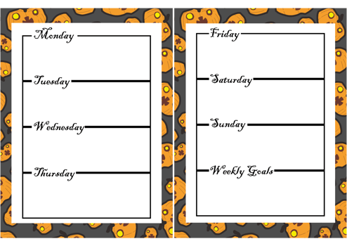 Halloween Pumpkin Pattern Journal Page Design png