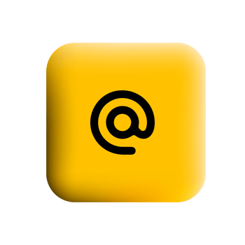 A yellow square button with an at sign on it png