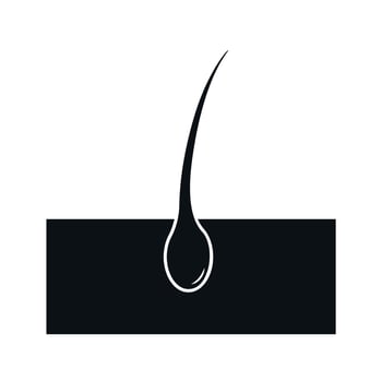 Black Hair Follicle Icon on White Background vector