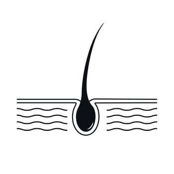Black Hair Follicle Icon vector