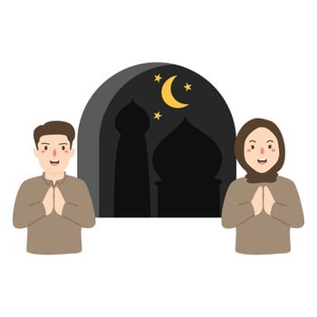 Greetings During Eid-al Fitr Illustration vector
