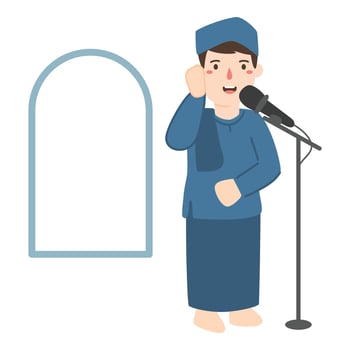 Call to Prayer by Mu'azzin Illustration vector
