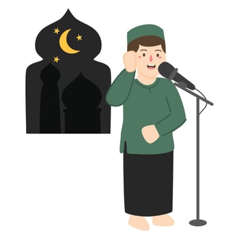 adzan the Call to Prayer vector