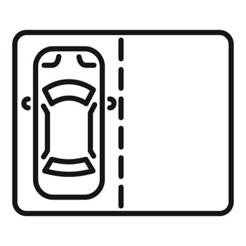 Car parking top view with empty space indicating availability for parking or driving lessons vector