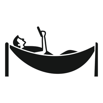 A man laying in a hammock with a book vector