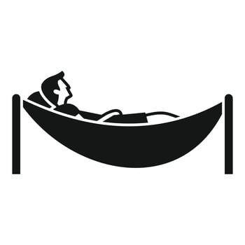 A man is laying in a hammock on a white background vector