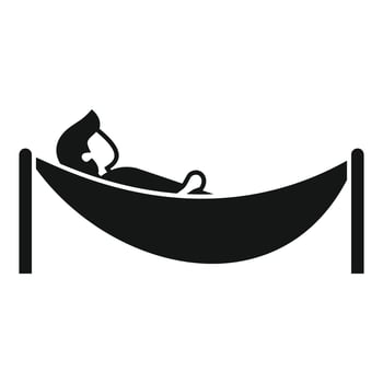 A black and white illustration of a man laying in a hammock vector