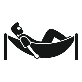 A man laying in a hammock with his legs crossed vector