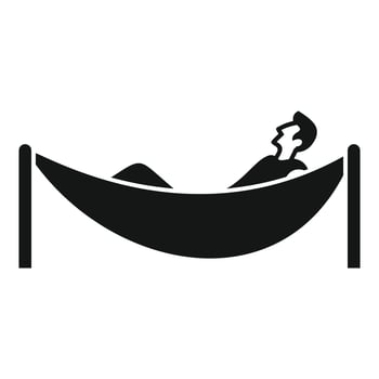A man is laying in a hammock on a white background vector