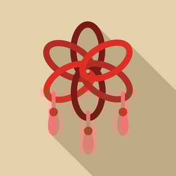 Chinese knot with hanging pink decorations symbolizing prosperity and good luck vector