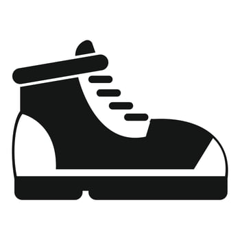 Hiking boot protecting feet while trekking in mountain path vector