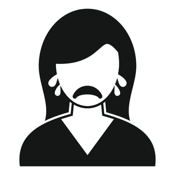 Woman shedding tears, conveying feelings of sadness and distress vector