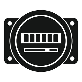 A black and white icon of a meter vector