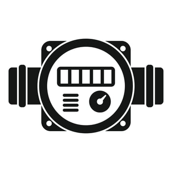 Water meter measuring water consumption with pipes and displaying data vector