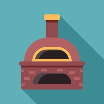 Brick oven baking delicious pizzas in italian restaurant kitchen vector