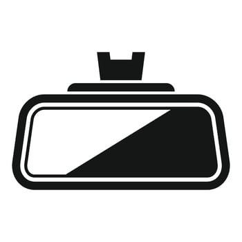 Car rearview mirror reflecting road visibility ensuring safe driving vector