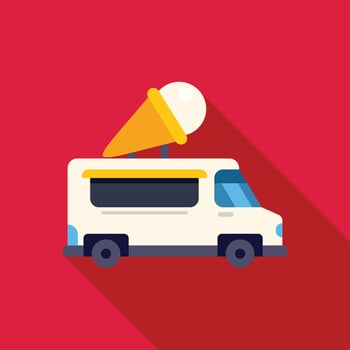 Ice cream van icon flat design illustration vector
