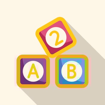 Colorful alphabet blocks spelling learning and fun for kids vector