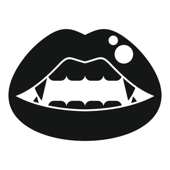 Open vampire mouth is showing fangs and teeth vector