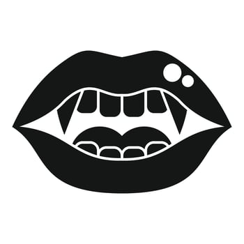 Vampire showing fangs baring teeth halloween icon vector