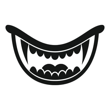Scary vampire showing teeth baring fangs in simple style vector