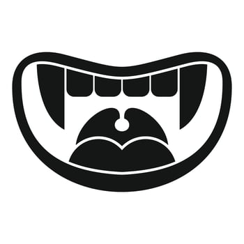 Vampire showing tongue and teeth baring fangs icon vector