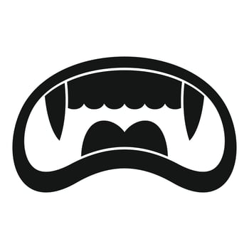 Scary vampire teeth baring fangs in simple style for halloween decoration vector
