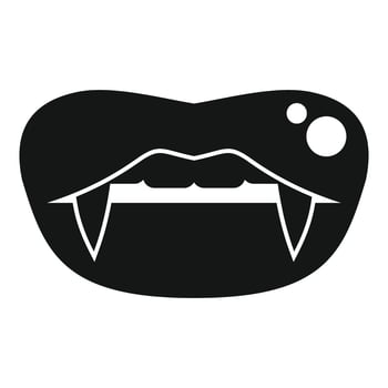 Vampire showing fangs baring teeth in black and white silhouette vector