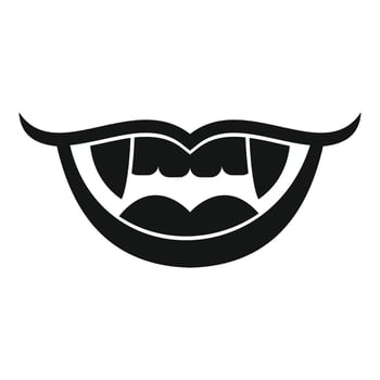 Vampire showing fangs baring teeth halloween monster horror icon vector