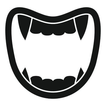 Open vampire mouth showing fangs vector