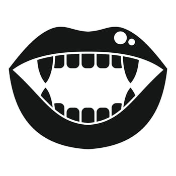 Vampire mouth showing fangs and teeth vector
