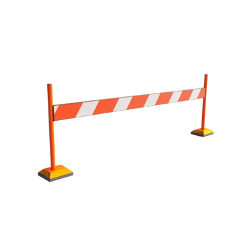 A barrier with orange and white stripes png