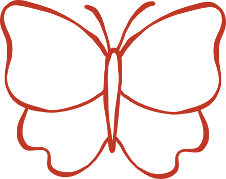 Simple Butterly shape Doodle Outline png
