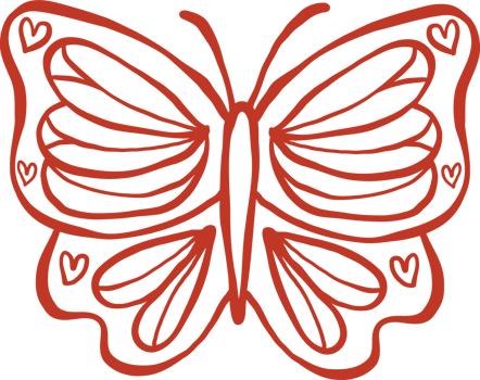 Retro Butterly Outline png