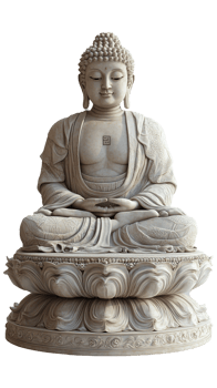 A statue of buddha sitting on a lotus png
