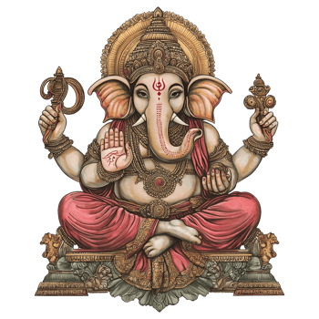 Lord Ganesha. Ganesha character illustration on transparent background. png