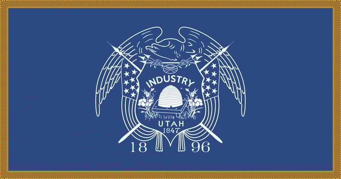 Utah's First Official State Flag 1910-1913 Flag Illustration Premium Quality vector