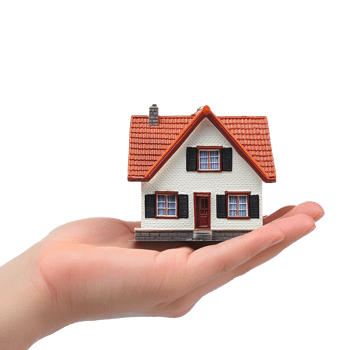 A person holding a small house on their palm png