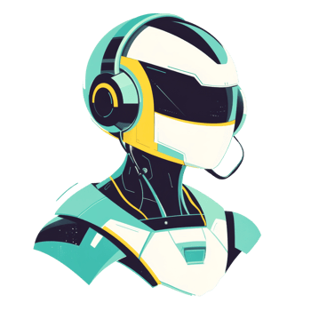 Futuristic Robot Wearing Headphones and a Helmet png