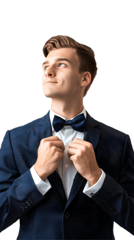 a man in a suit and bow tie png