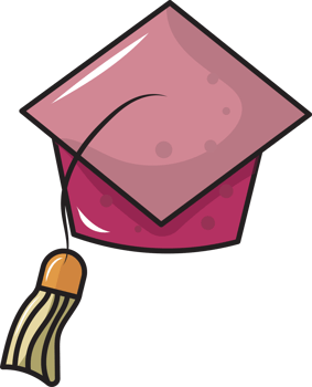 Illustration of Pink Graduation Cap png