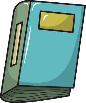 Colorful Illustrated Closed Book Graphic png