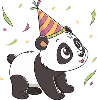 Party Panda birthday celebration vector