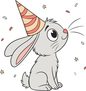 bunny happy birthday celebration vector