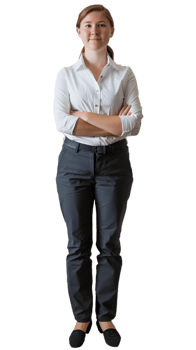Elegant Woman Styled in Classic White and Black Attire png