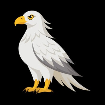 A cartoon white eagle with yellow beak vector